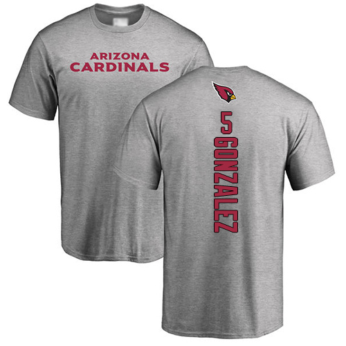 Arizona Cardinals Men Ash Zane Gonzalez Backer NFL Football #5 T Shirt